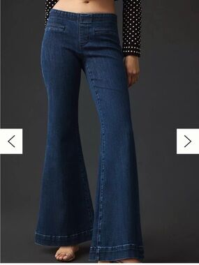 Anthropologie Pilcro Pull On Flare Jeans 28 Dark Wash High Rise Stretch Denim